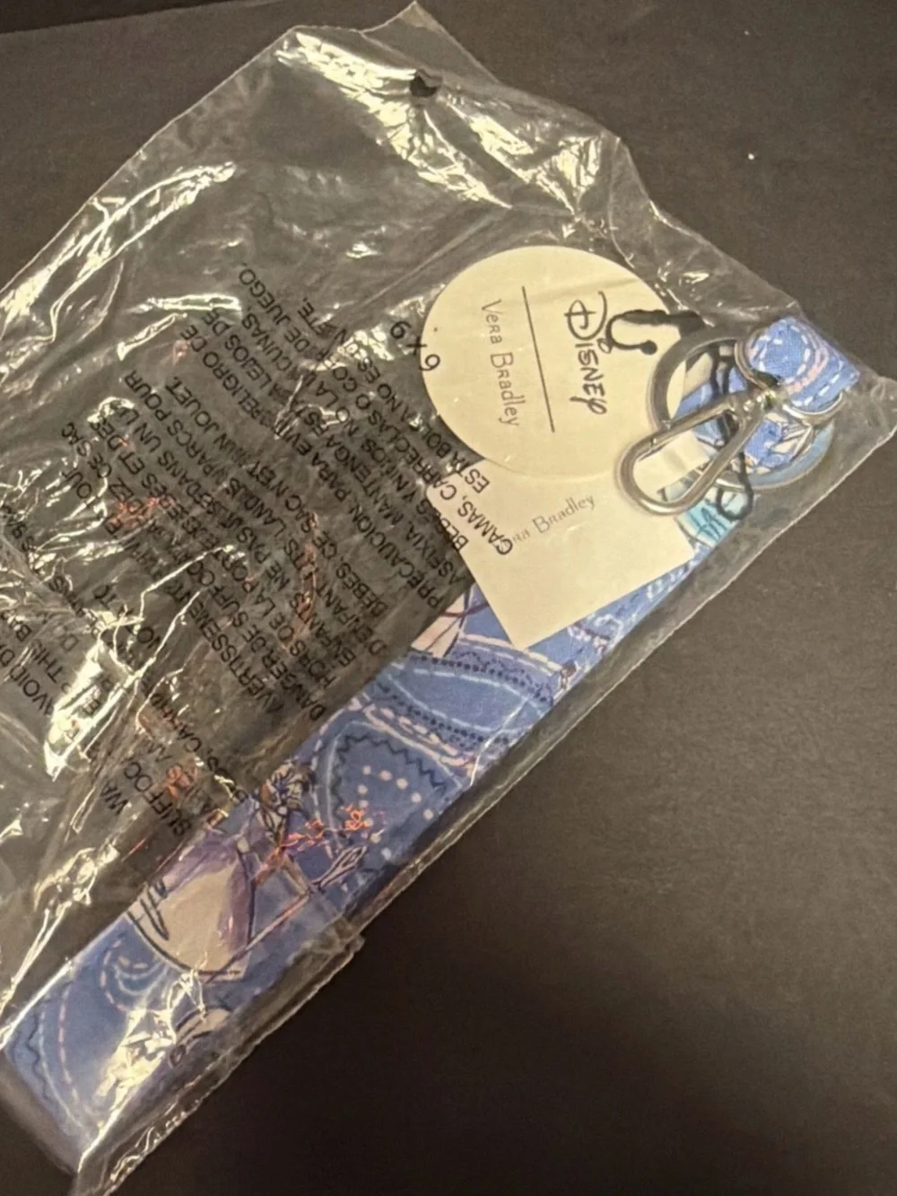 VERA BRADLEY DISNEY WIDE LOOP KEY CHAIN NWT Cinderella